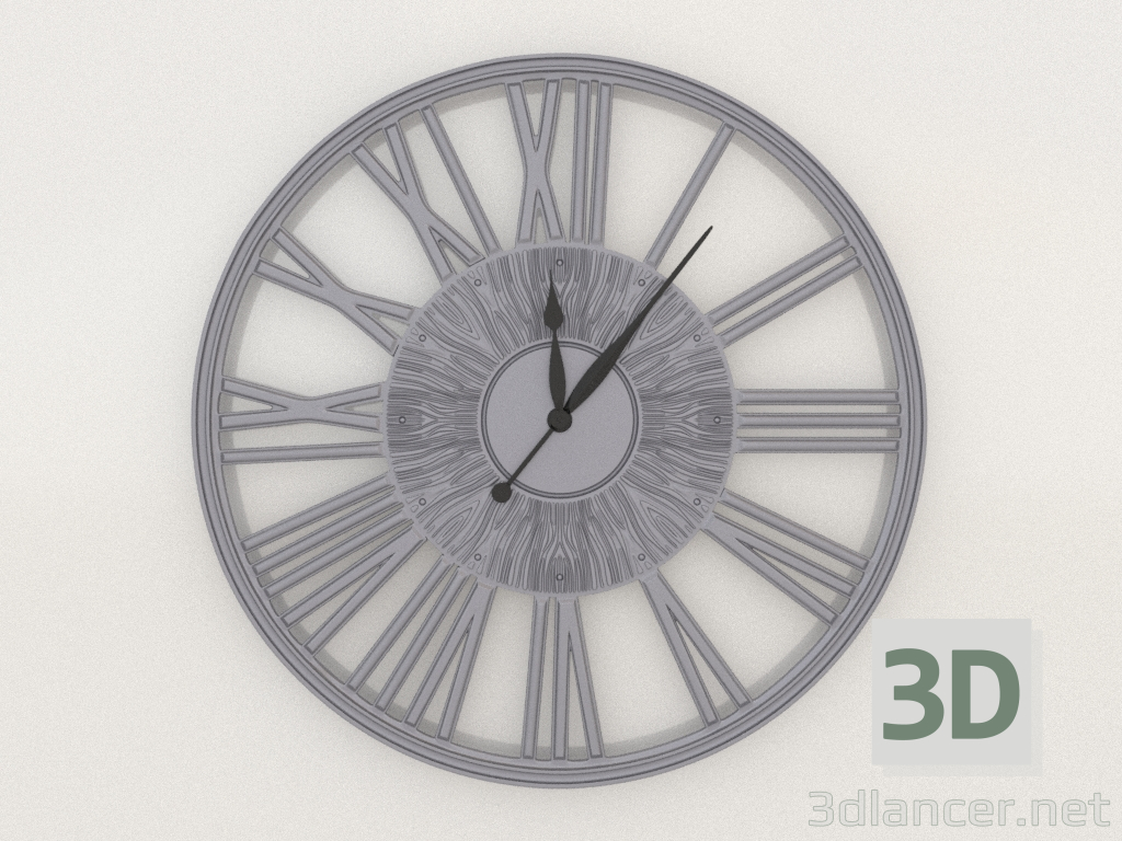 3d model Wall clock GRACEFUL (silver) - preview