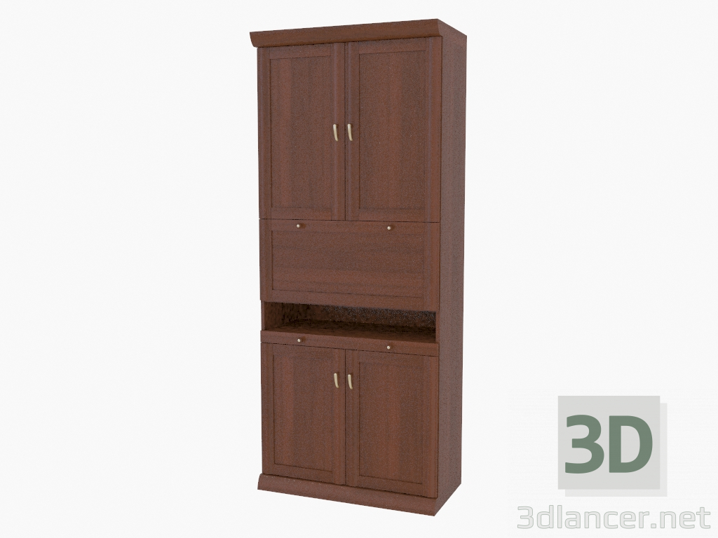 3d model Bookcase with a bar (261-13) - preview