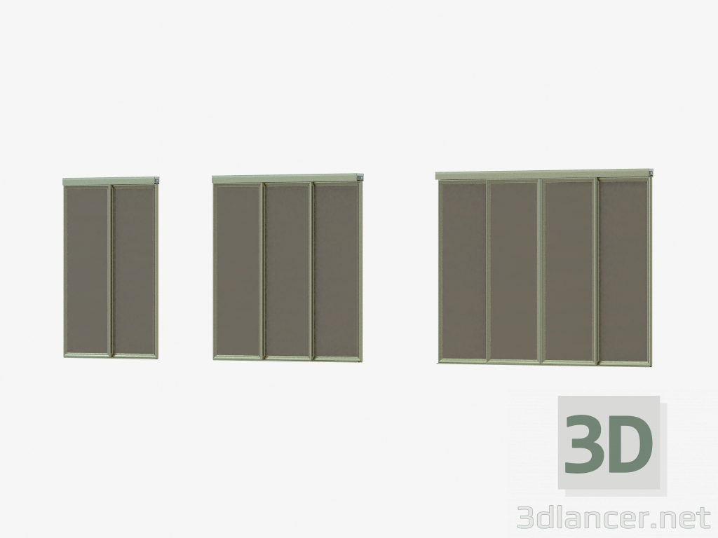 3 डी मॉडल इंटररूम A4 पार्टिशन (शैंपेन ब्लैक ग्लॉसी ग्लास) - पूर्वावलोकन