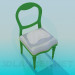 3 डी मॉडल कुर्सी के साथ गद्देदार - पूर्वावलोकन