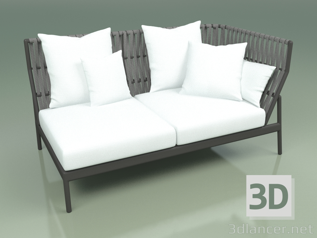 modello 3D Modulo divano sinistro 105 (cintura grigia) - anteprima