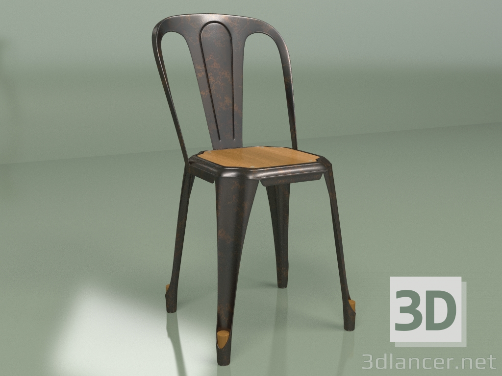 modèle 3D Chaise Marais Vintage Wood (rouille café) - preview