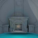 3d model Fireplace with the stairs behind - preview