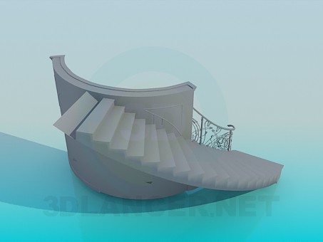 3d model Fireplace with the stairs behind | 2585 | 3dlancer.net