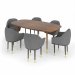 3 डी स्टेलर वर्क्स लूनर लाउंज की मेज और कुर्सियाँ मॉडल खरीद - रेंडर