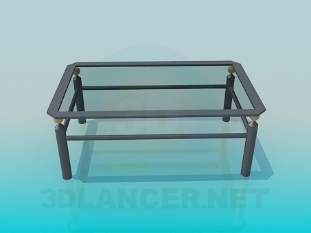 3D Modell Tisch mit doppelten Tischplatte - Vorschau