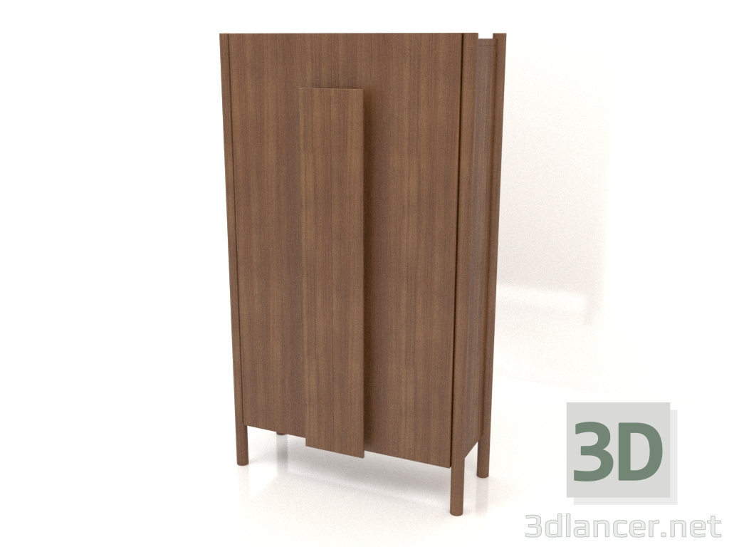 3D Modell Garderobe mit langen Griffen (ohne Rundung) B 01 (800x300x1400, Holzbraun hell) - Vorschau