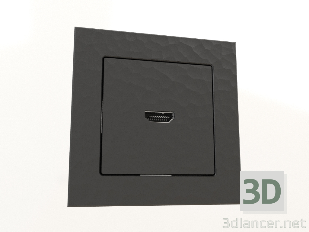 3 डी मॉडल एचडीएमआई सॉकेट (हथौड़ा काला) - पूर्वावलोकन