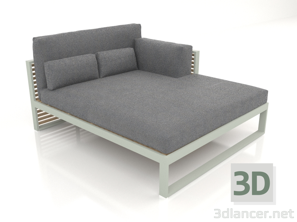 modèle 3D Canapé modulable XL, section 2 droite, dossier haut (Gris ciment) - preview