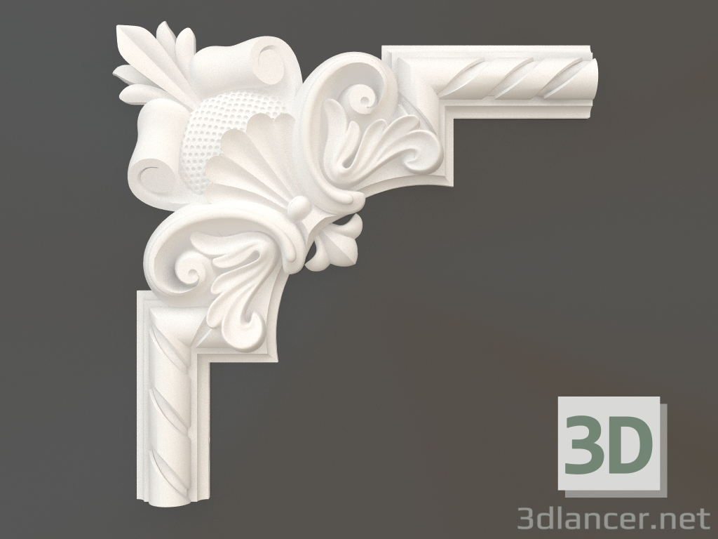 3d model Gypsum corner element DELH 041 (270x270x30) - preview