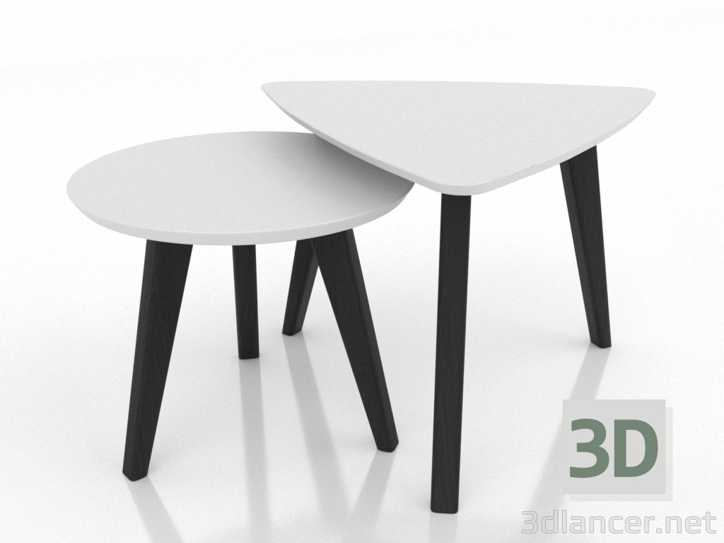 modèle 3D Ensemble de table basse (noir RAL 9005) - preview modèle 3D Ensemble de table basse (noir RAL 9005) - preview