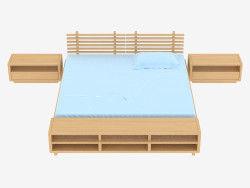 Double bed S series (with curbstones, light)