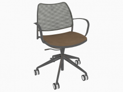 Office chair with chrome frame (on casters) (A)