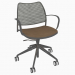 3d model Office chair with chrome frame (on casters) (A) - preview