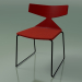modèle 3D Chaise empilable 3711 (sur un traîneau, avec un oreiller, Rouge, V39) - preview