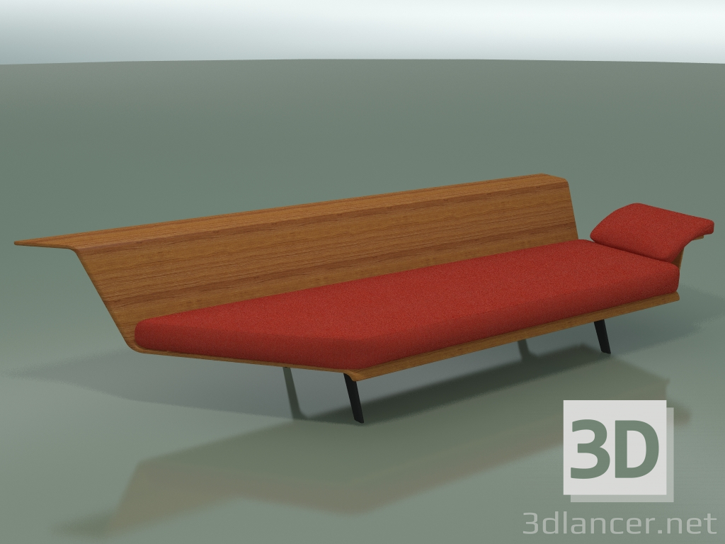 modèle 3D Module lounge angulaire 4422 (90 ° à droite, effet teck) - preview