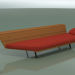 modello 3D Angular Lounge Module 4422 (90 ° a destra, effetto teak) - anteprima