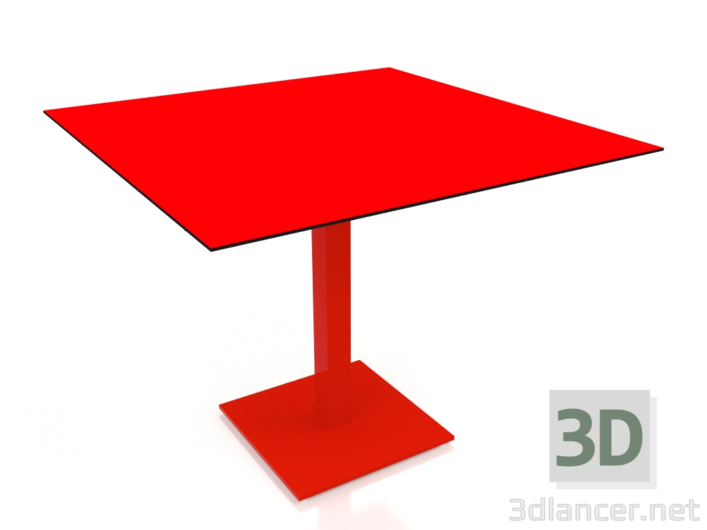 modello 3D Tavolo da pranzo su gamba a colonna 90x90 (Rosso) - anteprima