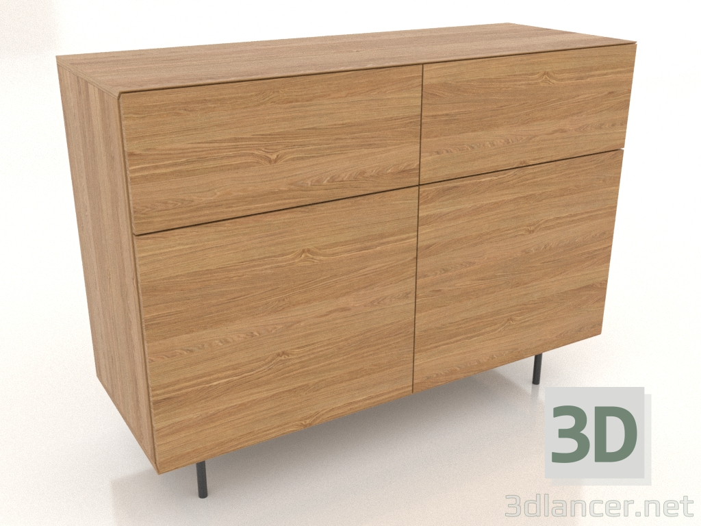 3d model Chest of drawers 3 1200 mm (natural oak) - preview