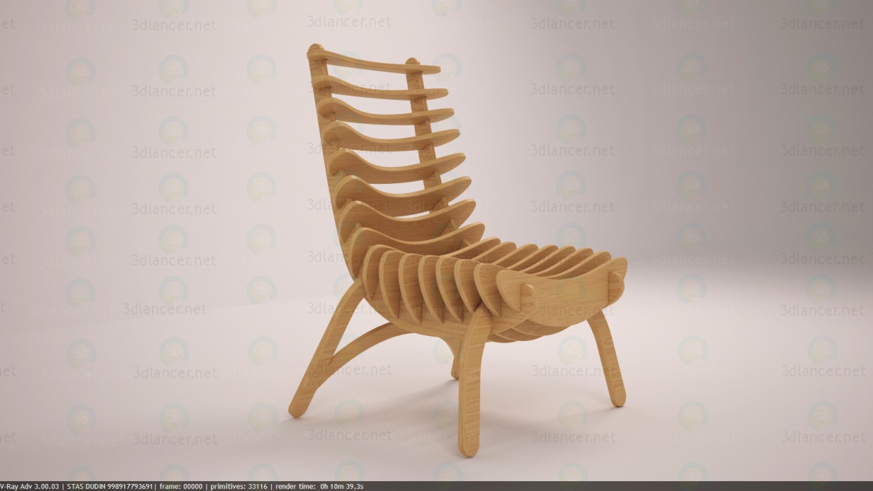 3d модель стул – превью