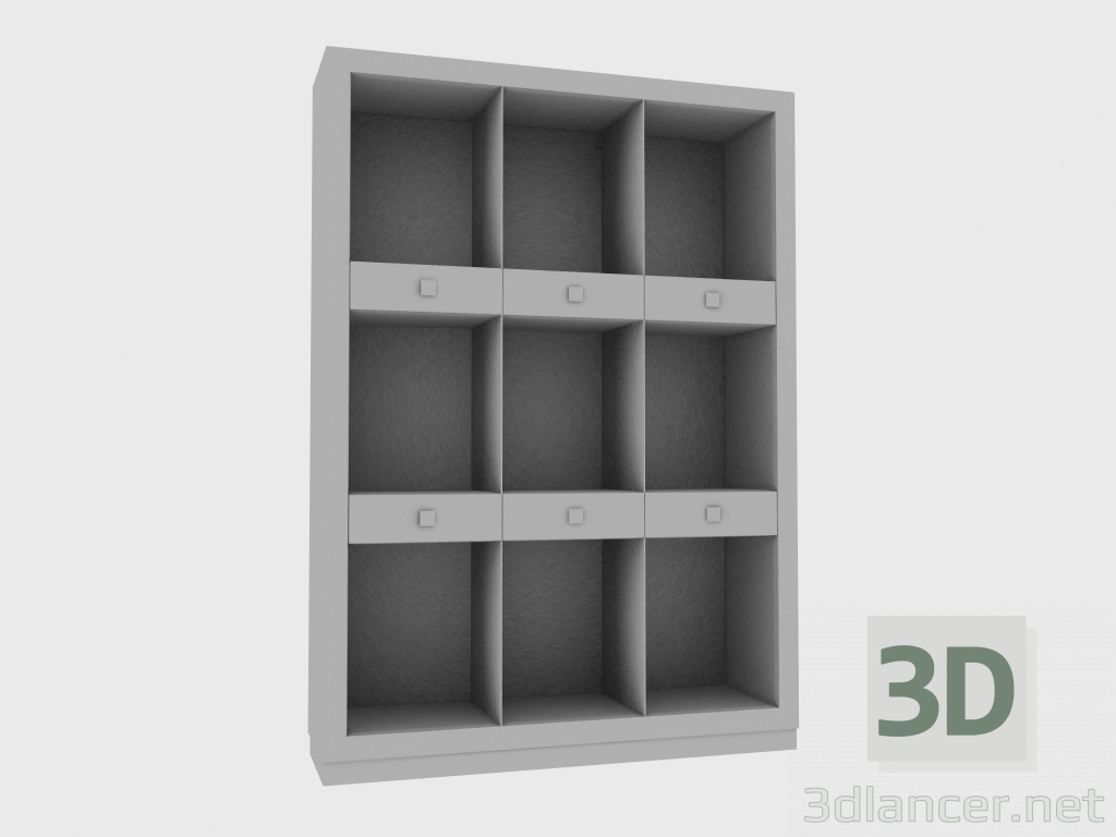 modello 3D Rack UNITÀ EMILY TALL CON SCHIENALE (135x35xH190) - anteprima