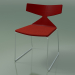 3D Modell Stapelbarer Stuhl 3711 (auf einem Schlitten, mit Kissen, Rot, CRO) - Vorschau