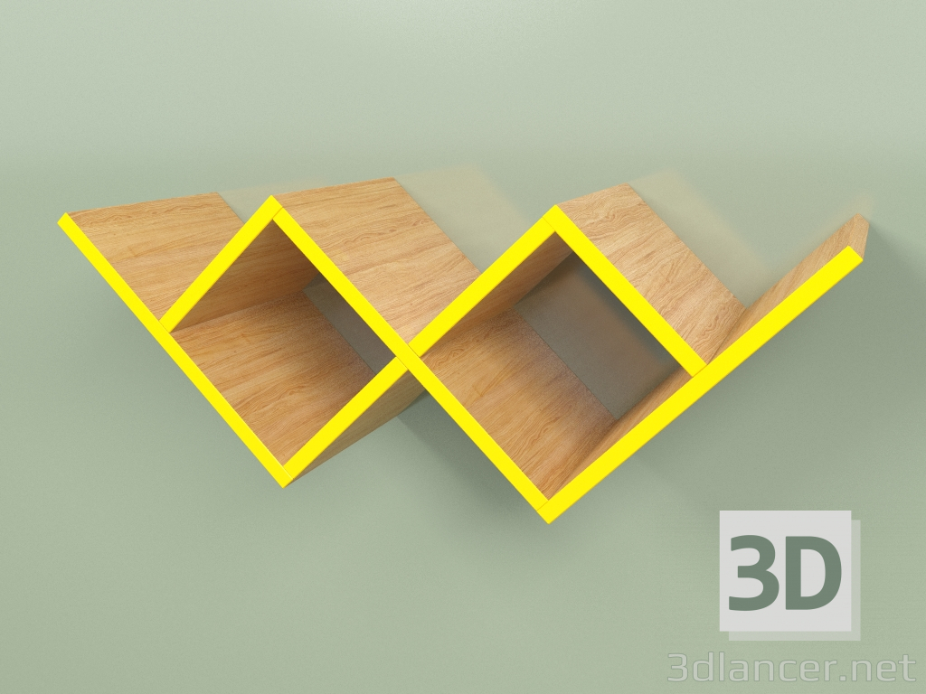 modello 3D Libreria Woo Shelf (giallo senape) - anteprima