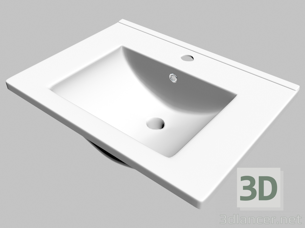3D Modell Waschbecken in der Arbeitsplatte montiert 80 cm Floks (CDI 6U8M) - Vorschau