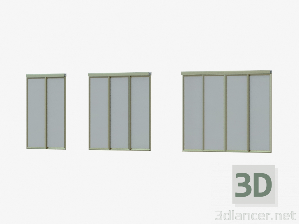 3d model Interroom A4 partition (champane SSS silver glass) - preview