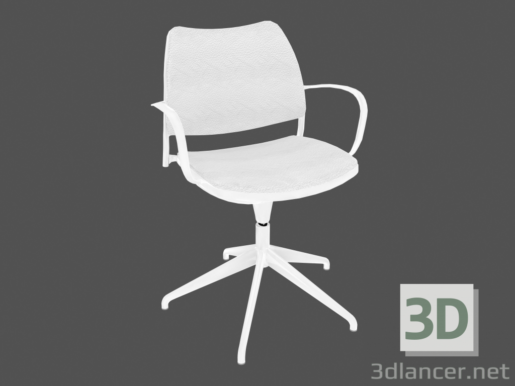 3D modeli Beyaz çerçeveli ofis koltuğu (döner) - önizleme