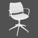 3D modeli Beyaz çerçeveli ofis koltuğu (döner) - önizleme