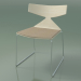 3D Modell Stapelbarer Stuhl 3711 (auf einem Schlitten, mit Kissen, Weiß, CRO) - Vorschau
