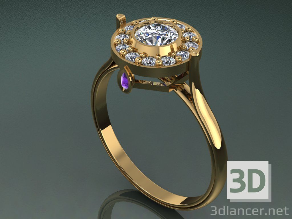 3d women's ring model buy - render