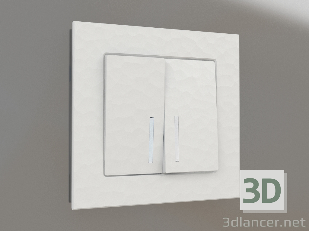 modèle 3D Interrupteur double avec rétroéclairage (marteau argenté) - preview