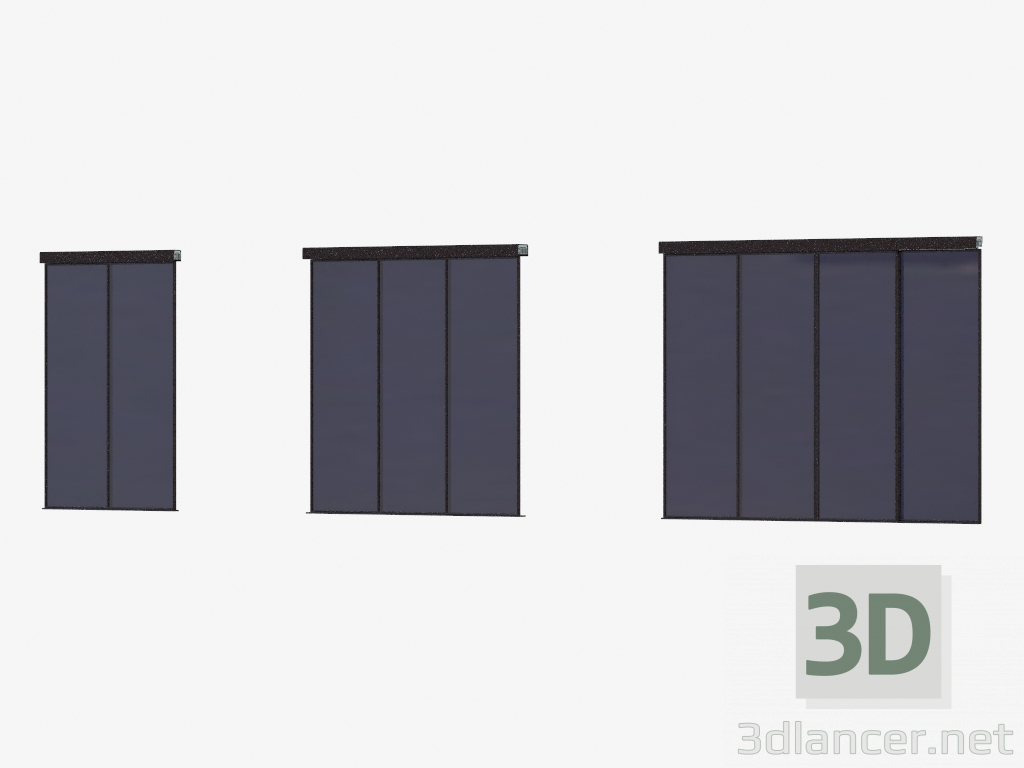 3d model Partición de interroom de A6 (negro marrón oscuro transparente) - vista previa
