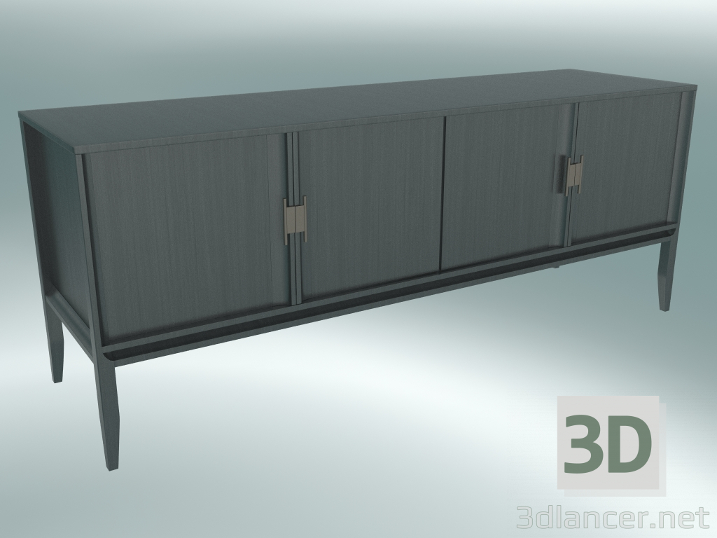 3d model Media console with 4 facades (Gray Oak) - preview