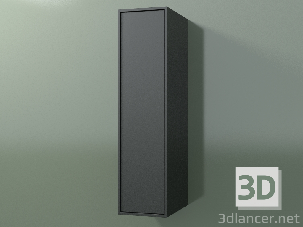 3d model Wall cabinet with 1 door (8BUAСDD01, 8BUAСDS01, Deep Nocturne C38, L 24, P 36, H 96 cm) - preview