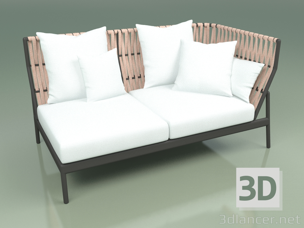 modello 3D Modulo divano sinistro 105 (Rosa cintura) - anteprima
