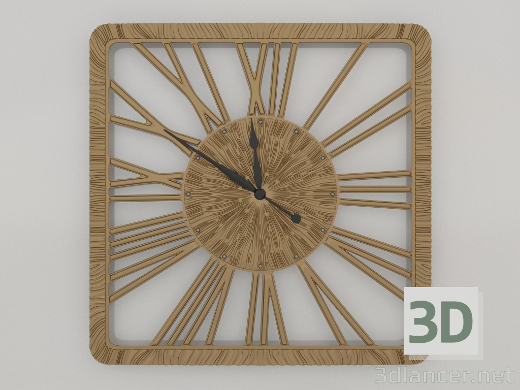 modèle 3D Horloge murale TWINKLE NEW (or) - preview