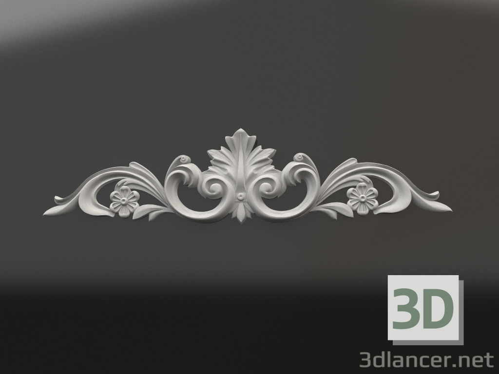 3d model Decorative element gypsum DE 032 (800x188x30) - preview