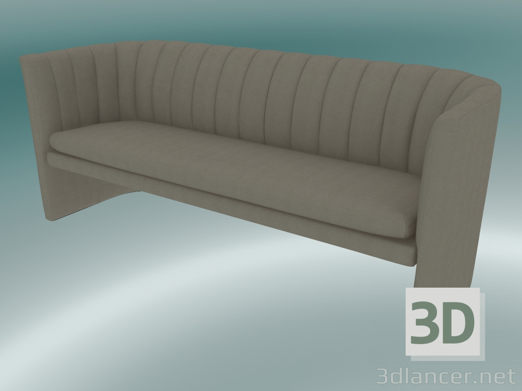 modello 3D Mocassino triplo divano (SC26, H 75cm, 185x65cm, Velvet 13 Ivory) - anteprima