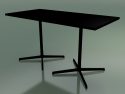 Rechteckiger Tisch mit doppelter Basis 5524, 5504 (H 74 - 69x139 cm, Schwarz, V39)