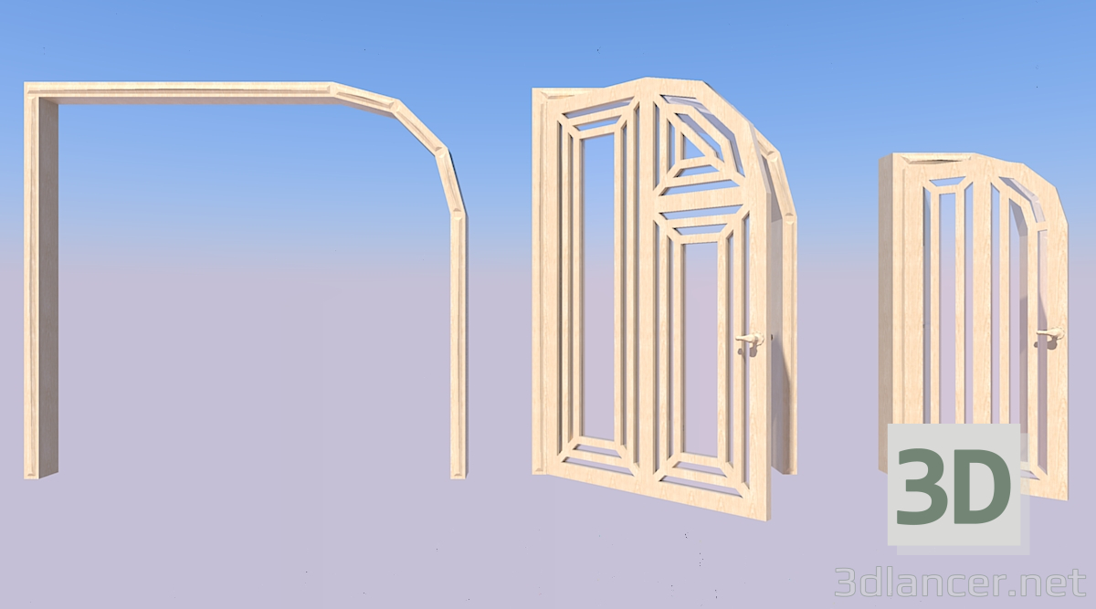 3D modeli Kemer ve kapılar - önizleme