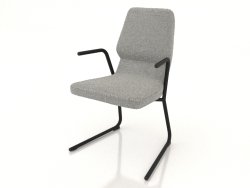 Chair on cantilever legs D25 mm with armrests