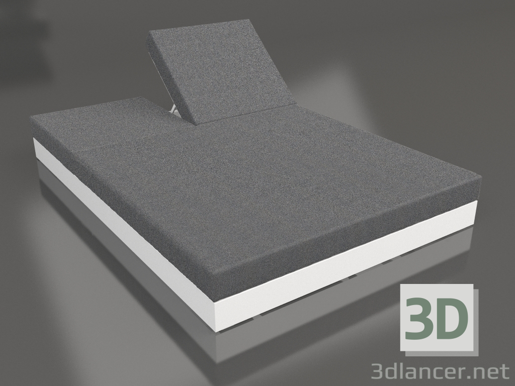 3d model Bed with back 140 (White) - preview