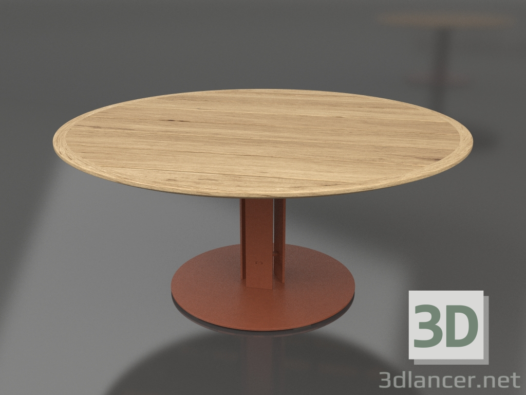 modello 3D Tavolo da pranzo Ø170 (Terracotta, Legno Iroko) - anteprima