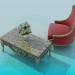 modèle 3D Chaise et table basse - preview