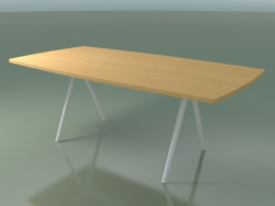 साबुन के आकार की मेज 5433 (एच 74 - 100x200 सेमी, पैर 180 °, लिनेन प्राकृतिक ओक, V12)