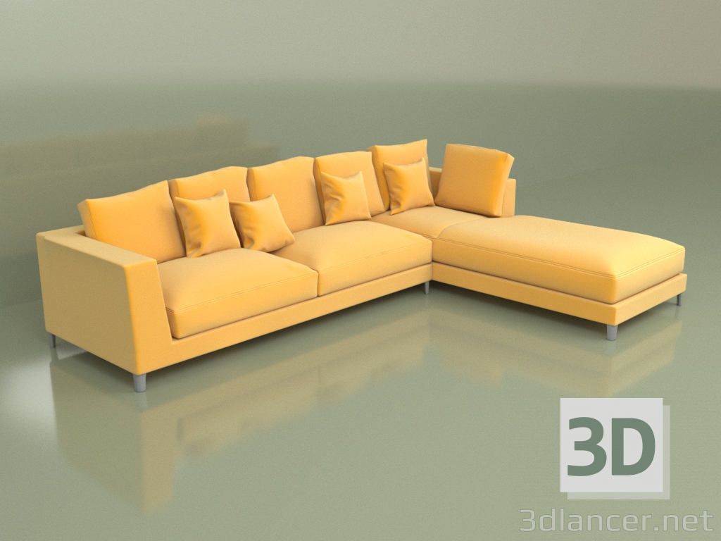 modèle 3D Canapé d'angle Côme - preview