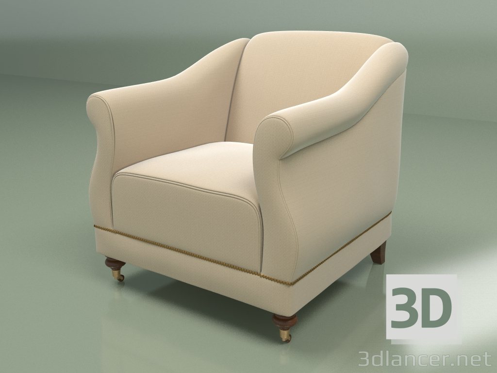 3d model Armchair Lucy (dark beige) - preview